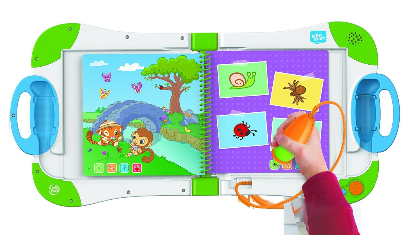 Child using LeapFrog pen on the Daily Routines and Health book