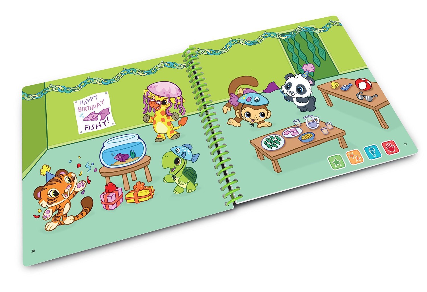 Display of reward and interactive stickers included in LeapFrog activity book