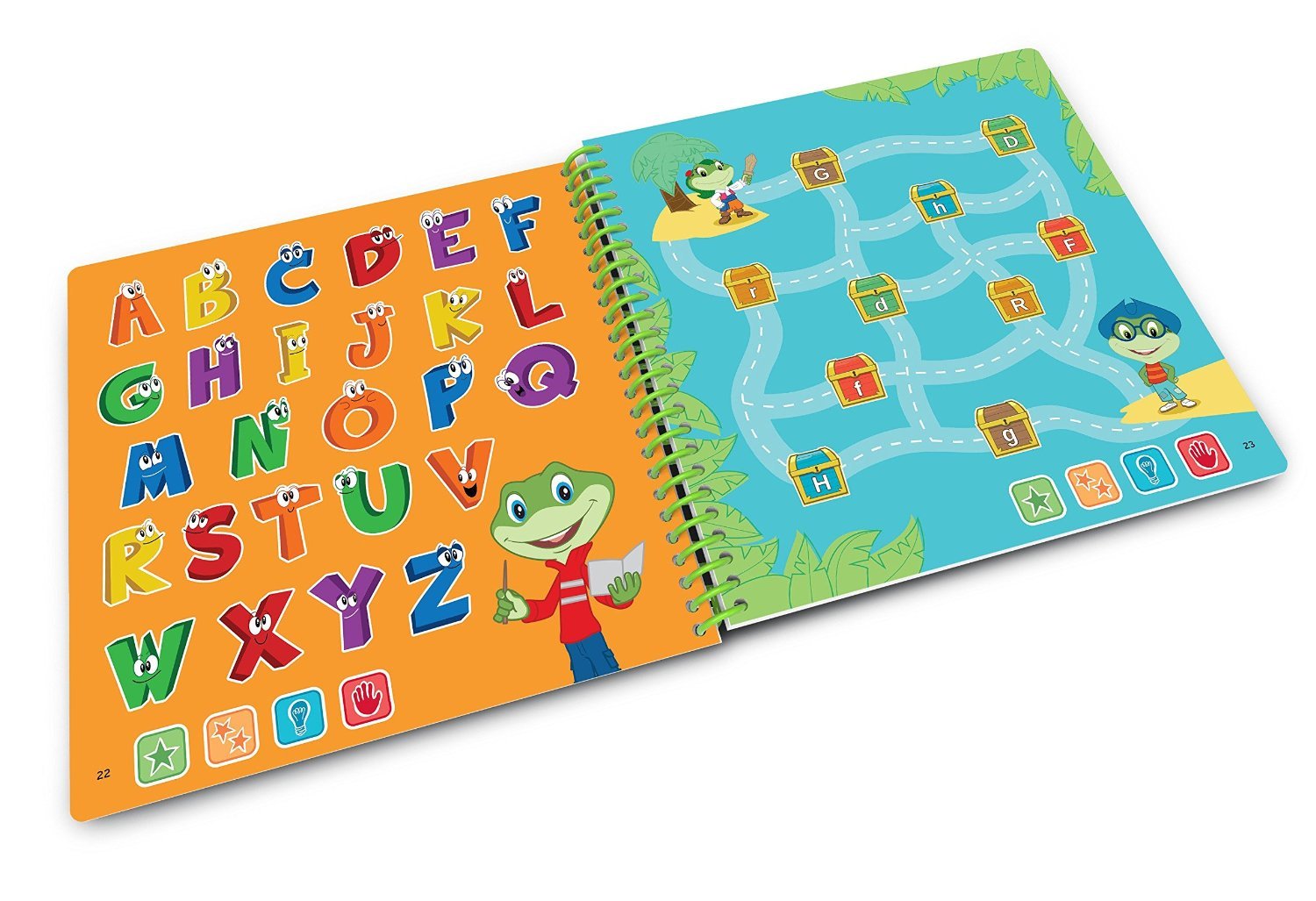 Back cover of LeapFrog LeapStart Alphabet Adventures and Music book