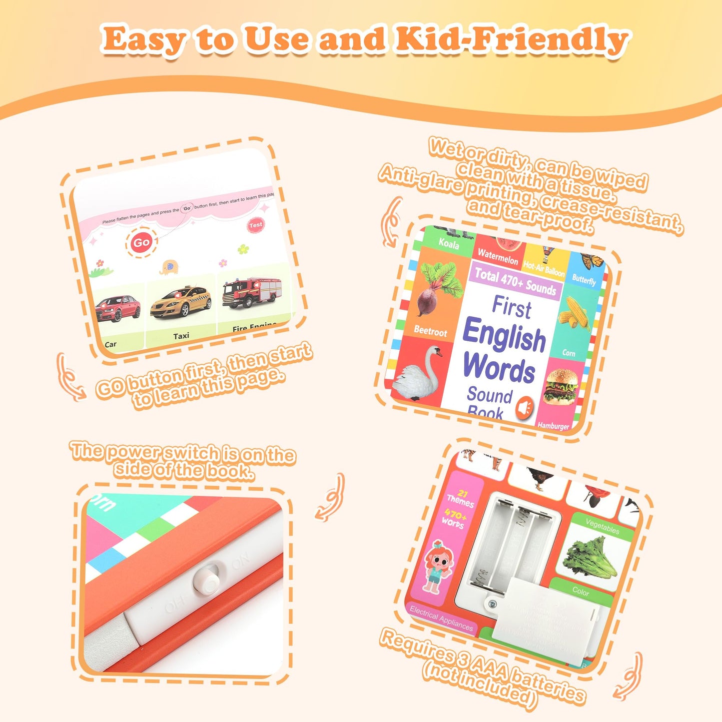 Durable laminated pages of Uoboder English sound book