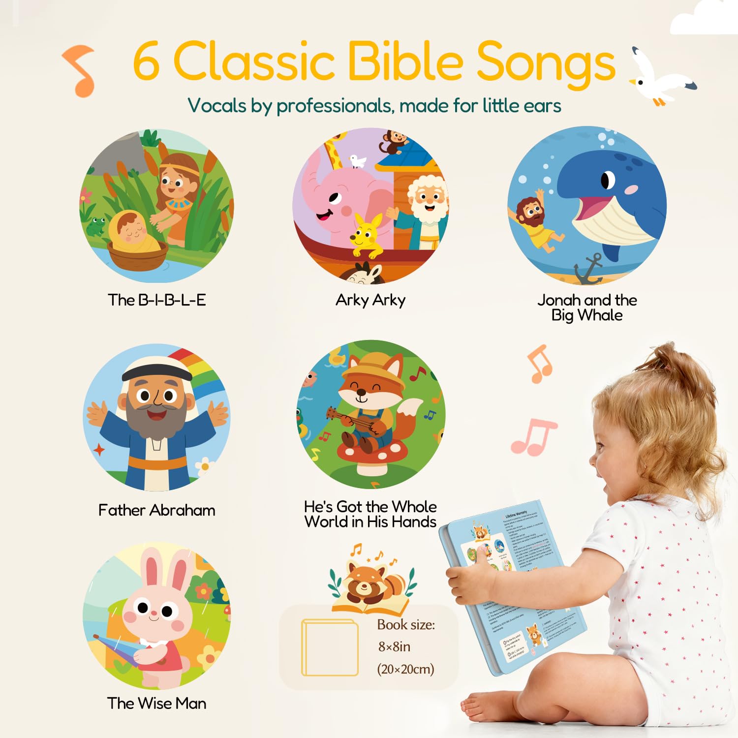 Close up of colorful illustrations in Pumiboo Bible stories sound book