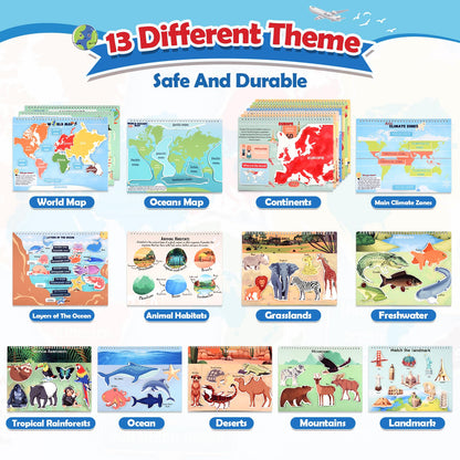 Detailed view of world map page in WethCorp busy book