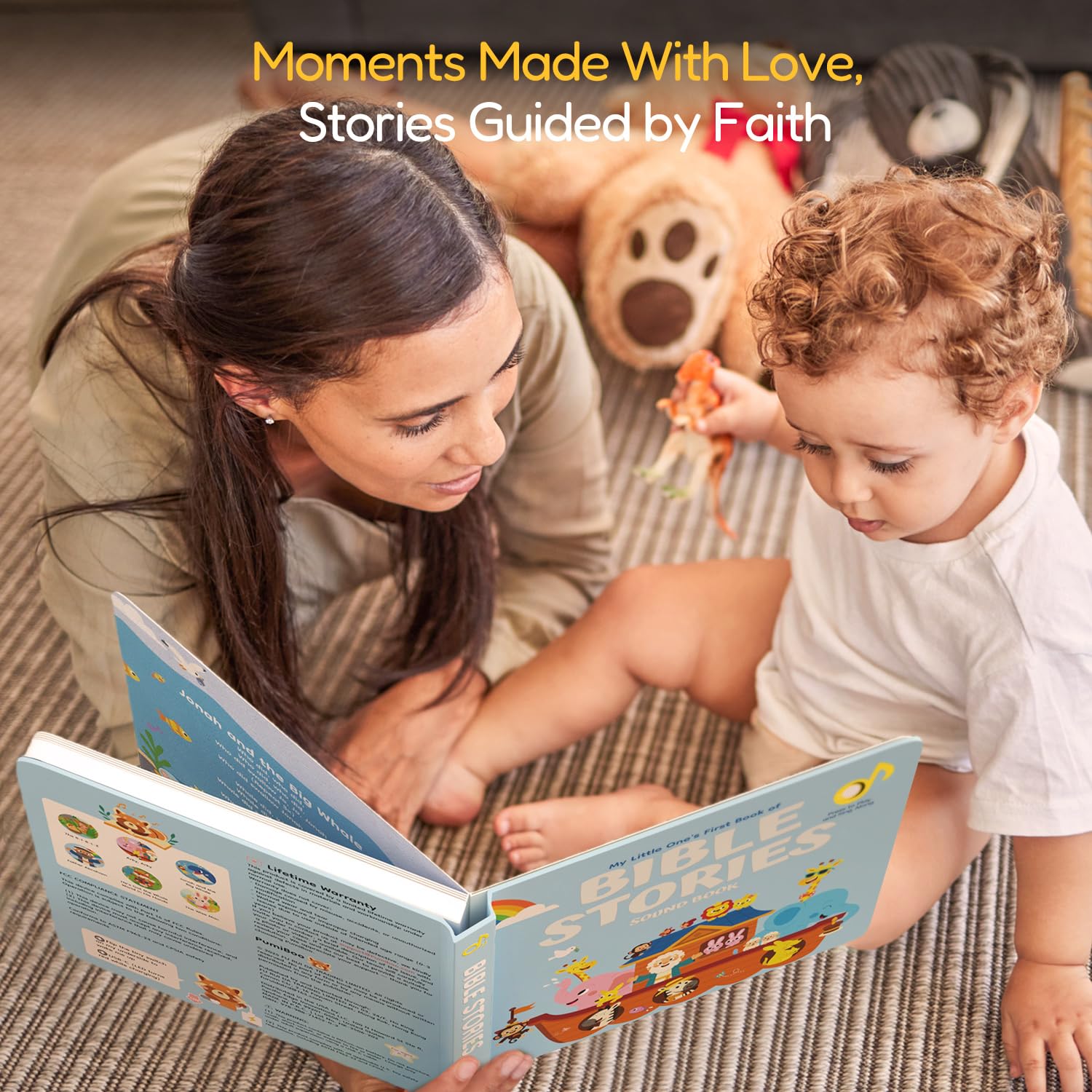Side view of durable board book pages for toddlers