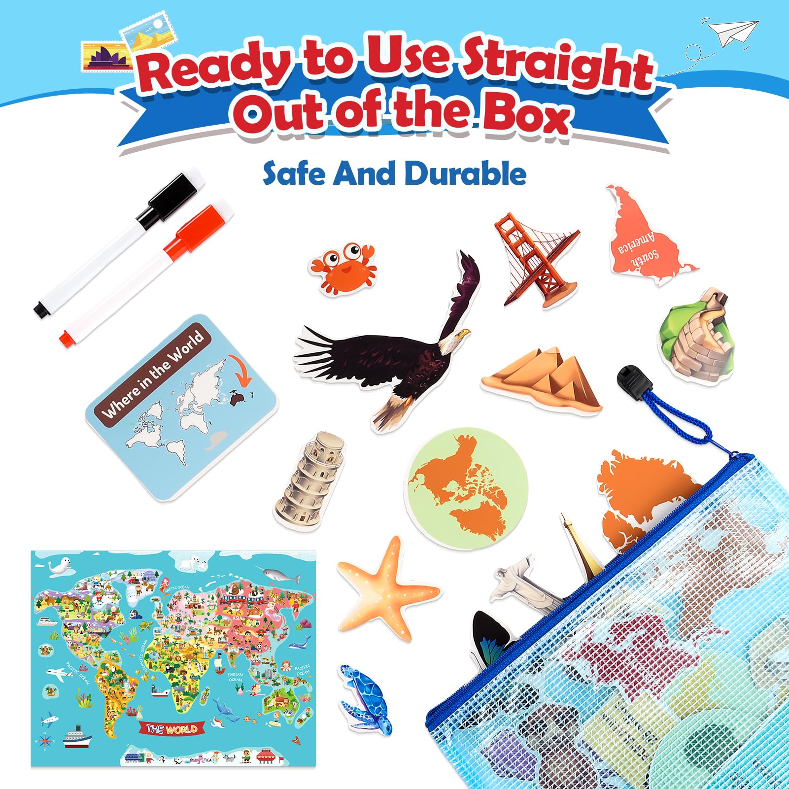 Educational ocean theme page with removable pieces