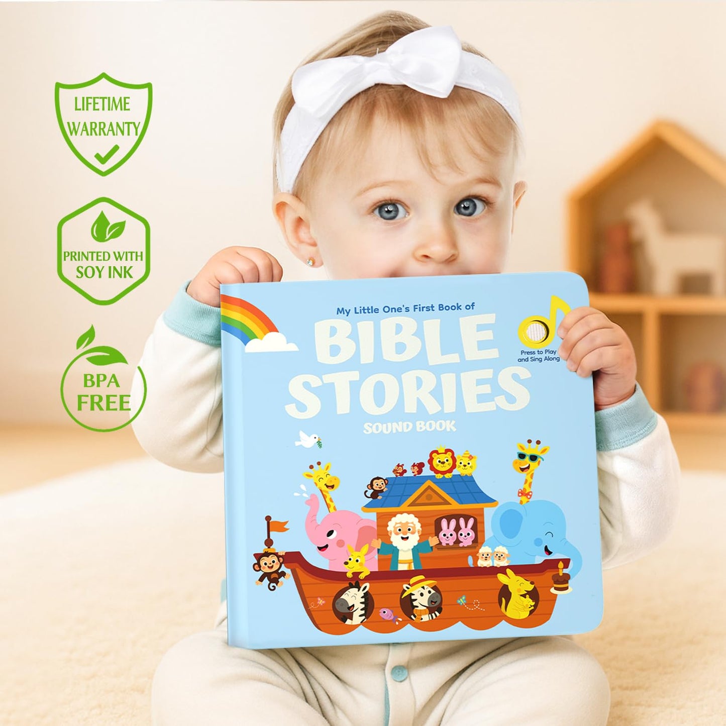 Pumiboo Bible sound book packaging for baptism gift