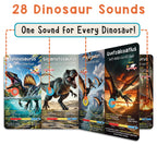 Interior page of Learning Bugs sound book showing land dinosaurs