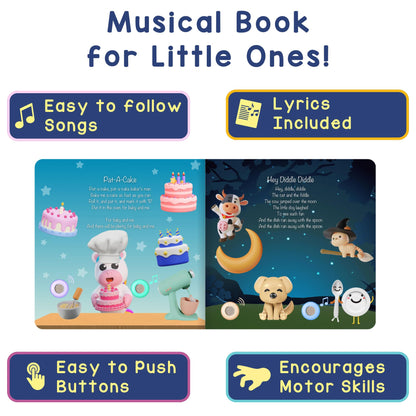 Close up of Learning Bugs book sound board and buttons
