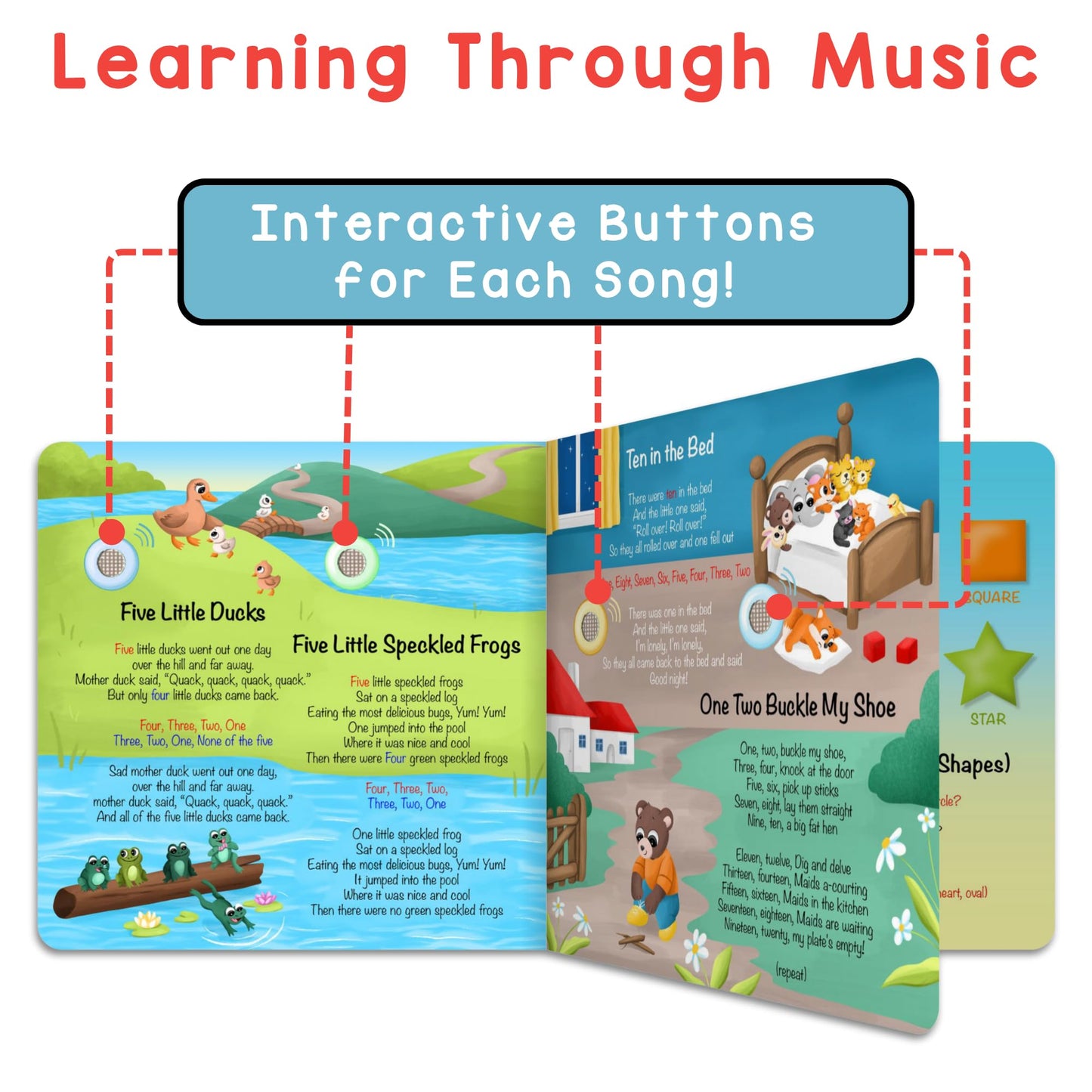 Toddler using Learning Bugs interactive music book