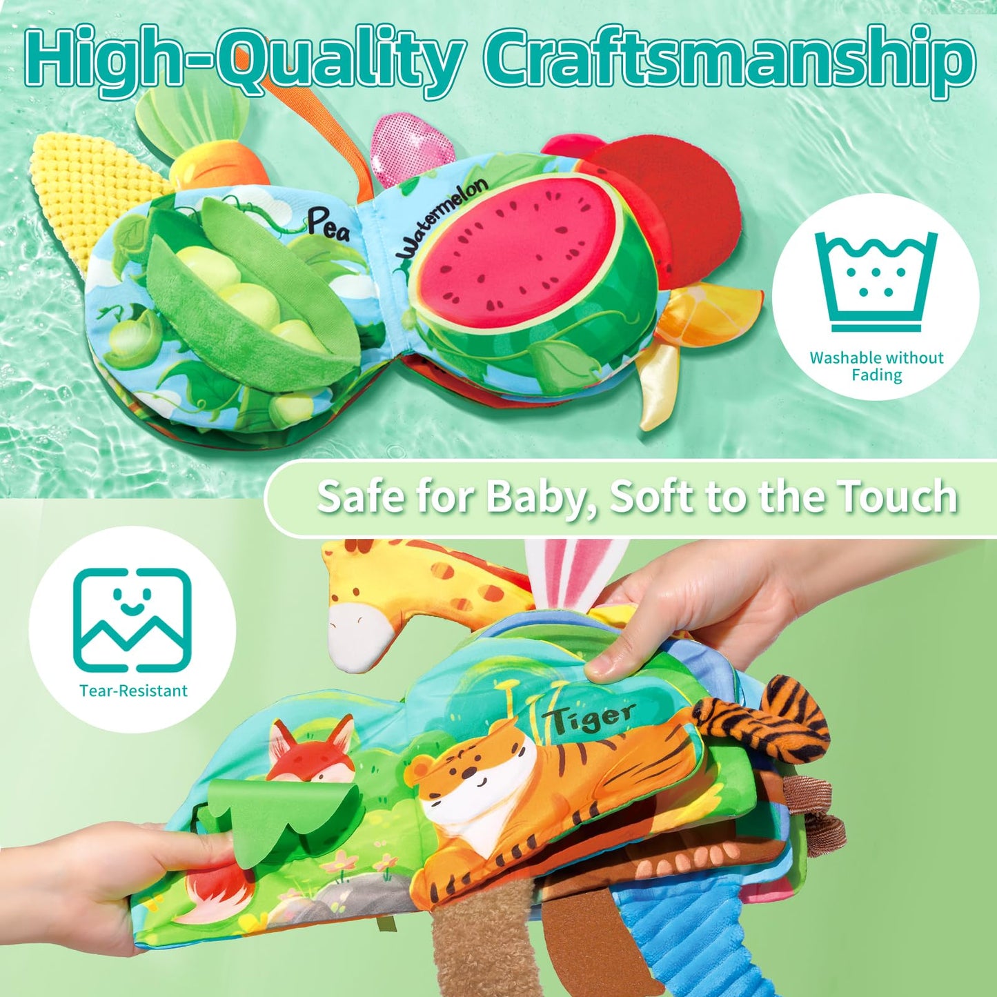 Educational Montessori sensory books for babies set