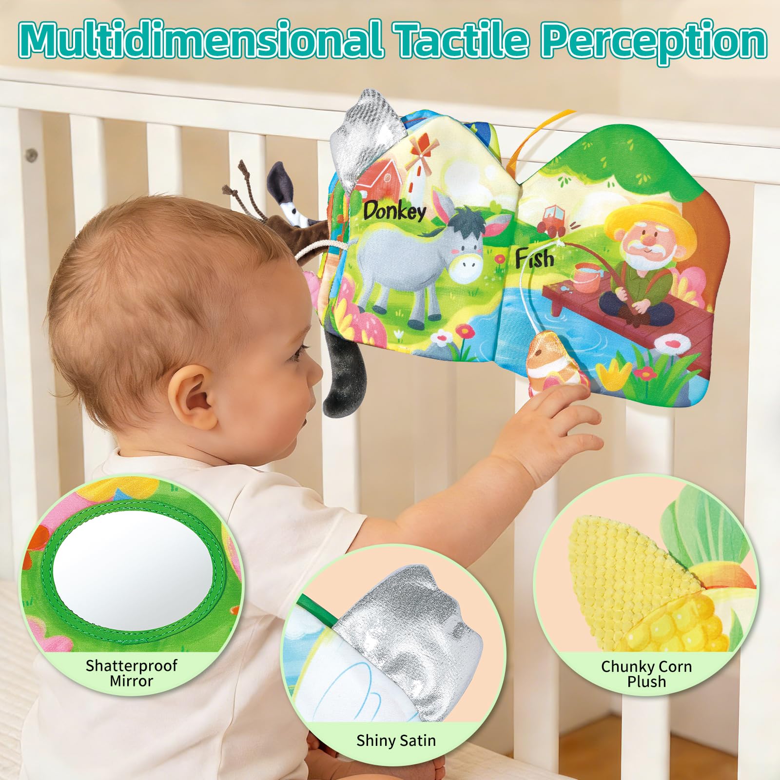 Three pack of Auby sensory books with vibrant themes