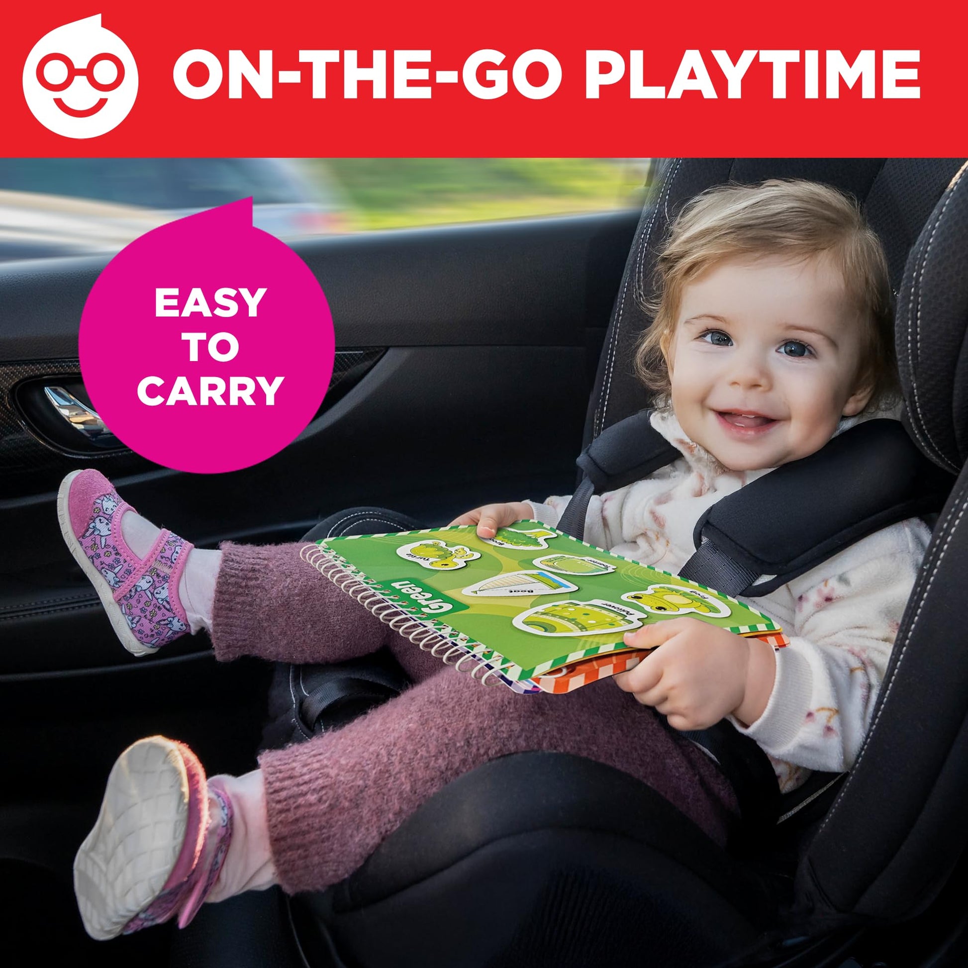 Close up of interactive learning pages for toddlers