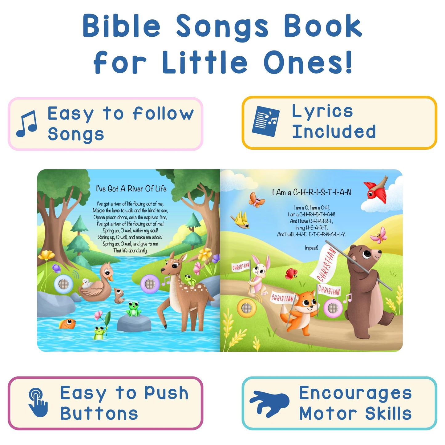 Side view of Learning Bugs interactive toddler sound book