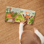 Open pages of Zicoto sound book with colorful farm illustrations
