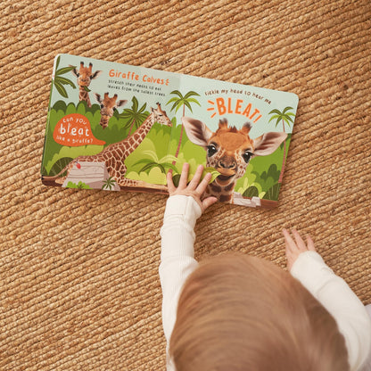 Open pages of Zicoto sound book with colorful farm illustrations