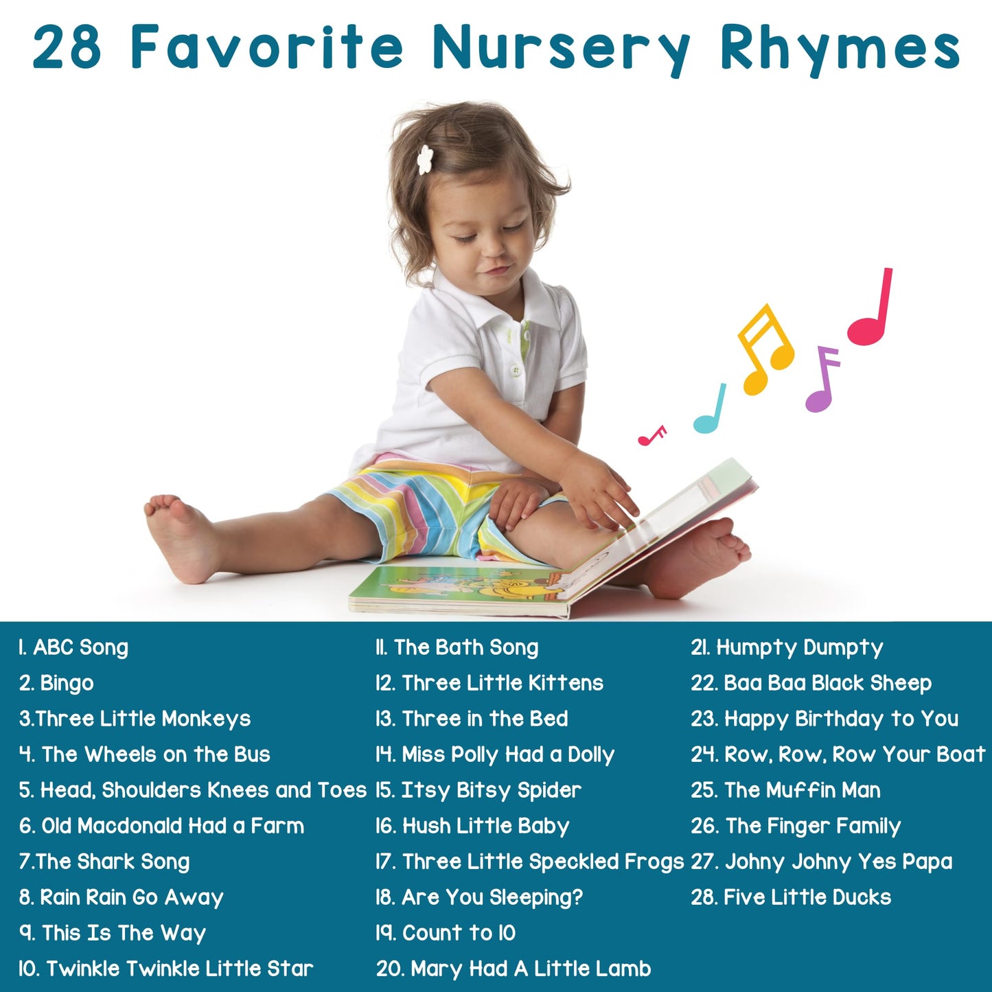 Internal pages of Learning Bugs nursery rhymes book with lyrics