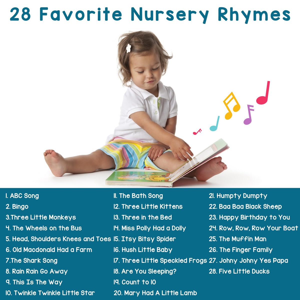 Internal pages of Learning Bugs nursery rhymes book with lyrics