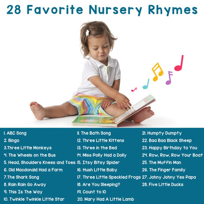 Internal pages of Learning Bugs nursery rhymes book with lyrics