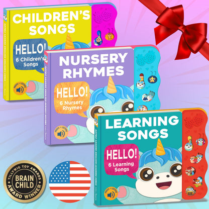 Astro Learns English sound book set on a child's reading table.