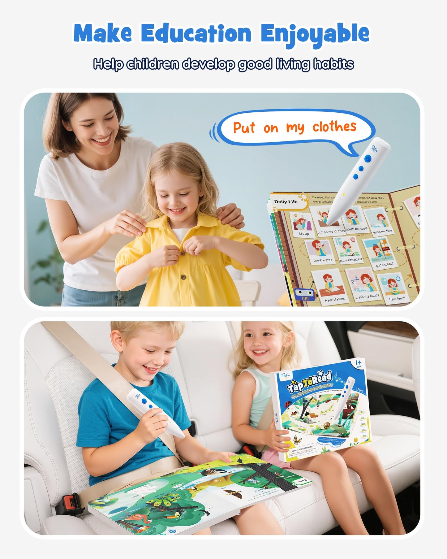 Tekfun sound books set packaging showing age range 1-6