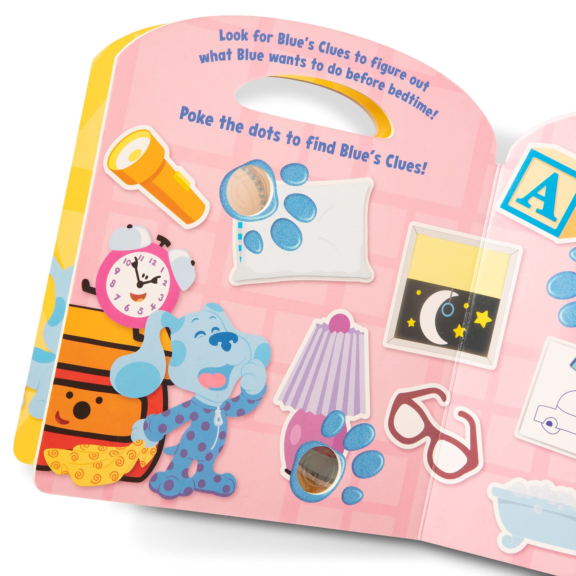 Close up of Pop-a-Tronic buttons on the board book page