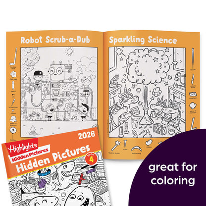 Black and white coloring pages from Highlights book