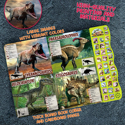Durable cardboard pages of Gzsbaby dinosaur educational toy.