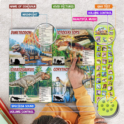 Detailed illustration of dinosaur species in Gzsbaby book.