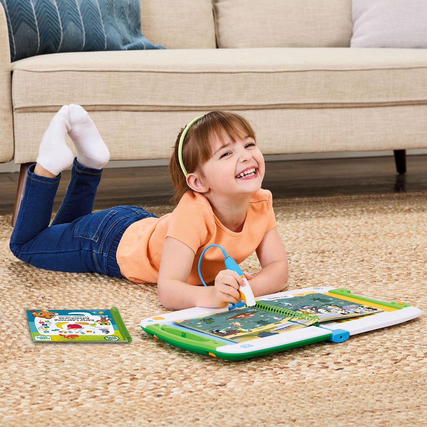 Top view of LeapFrog LeapStart Bluey bundle components
