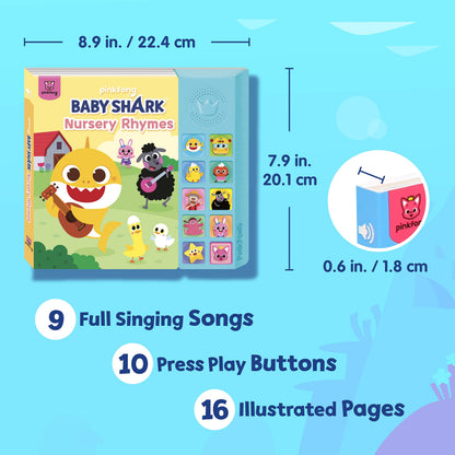 Side panel view of the 10 button sound interface on the Pinkfong book