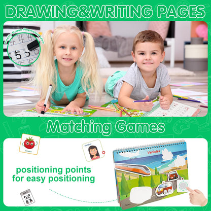 Toddler hands interacting with velcro matching pieces in busy book