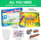 Educational themes and drawing pages inside the activity binder