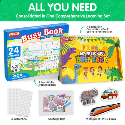 Educational themes and drawing pages inside the activity binder