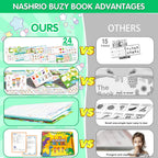 Nashrio busy book with storage bag for travel convenience