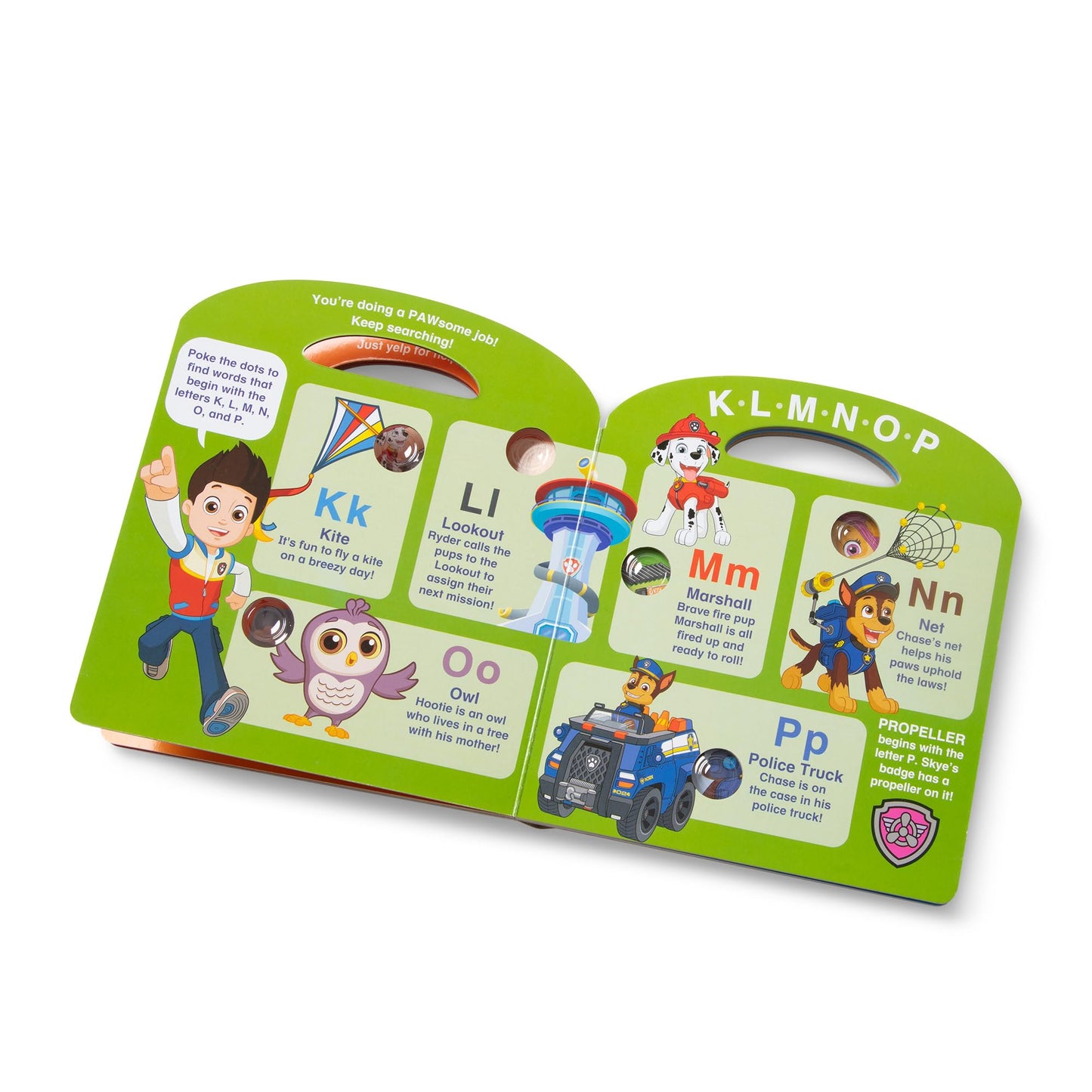 Side profile of thick durable board pages for toddler interaction