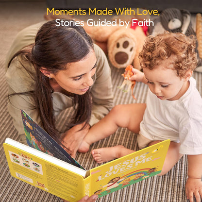 Side profile of durable board pages for small children