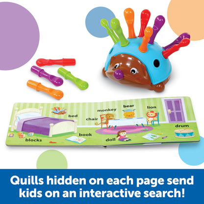 Spike the Hedgehog with colorful quills and educational board book