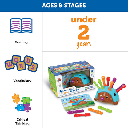 Educational board book included with Spike the Hedgehog activity set