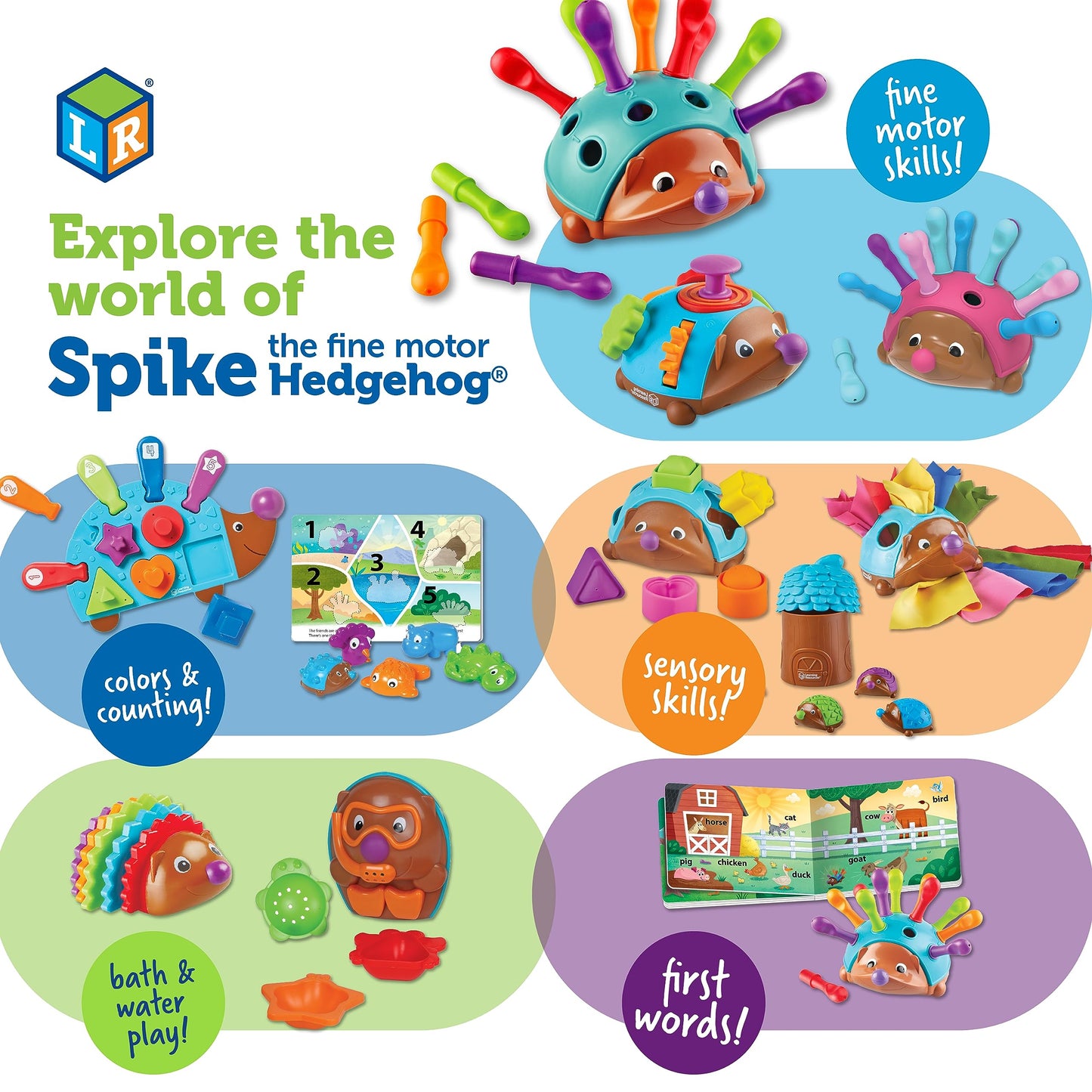 Child holding Spike the Fine Motor Hedgehog quills for fine motor skills