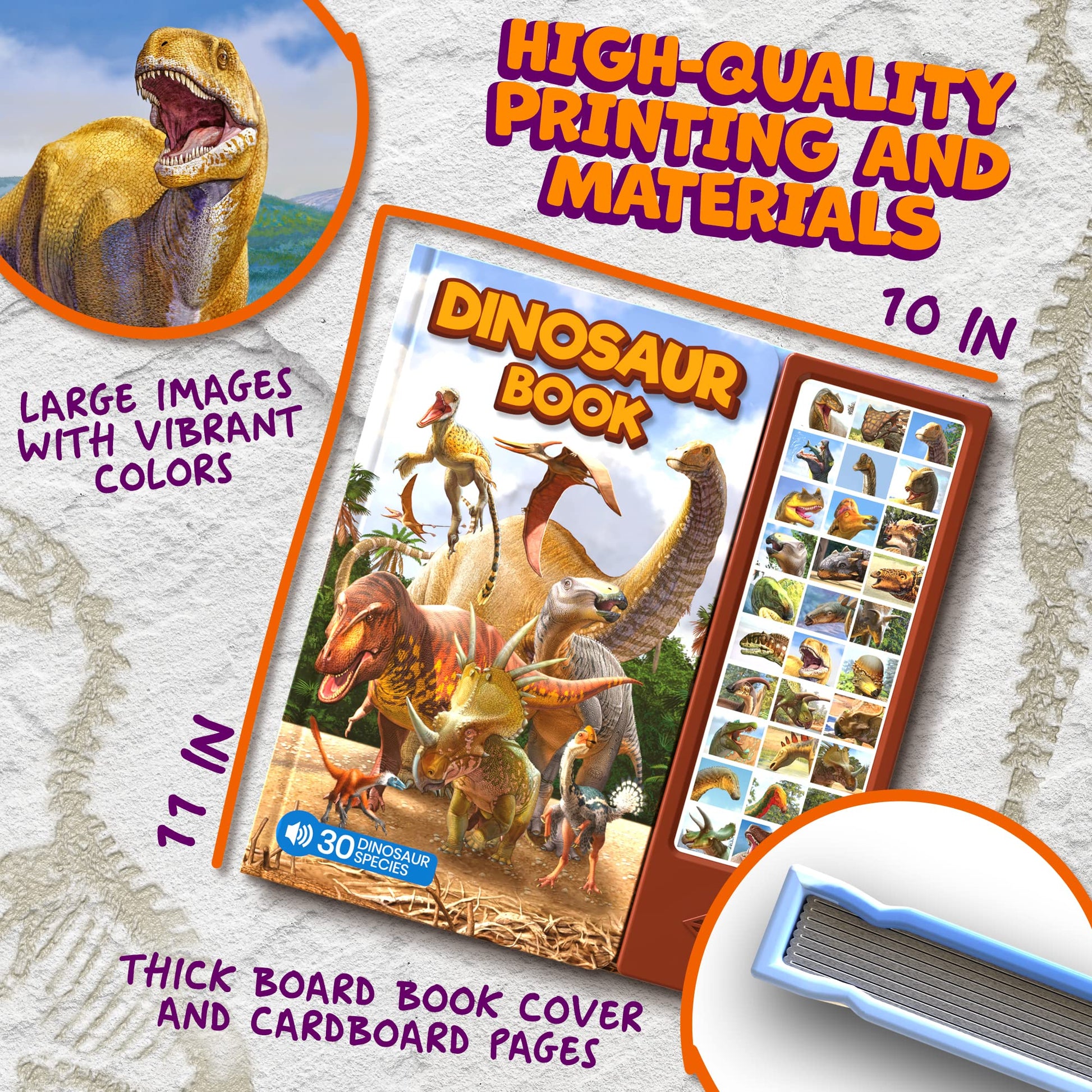 Child playing with Hemalleon interactive dinosaur education book