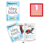 Child building 3D structure using the idea book