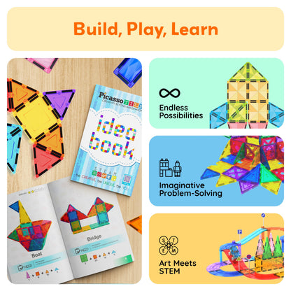 Variety of magnetic tile shapes shown in the guide