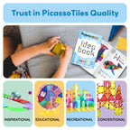 Back cover of the PicassoTiles construction manual