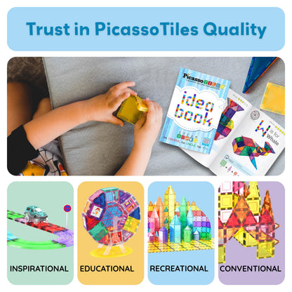 Back cover of the PicassoTiles construction manual