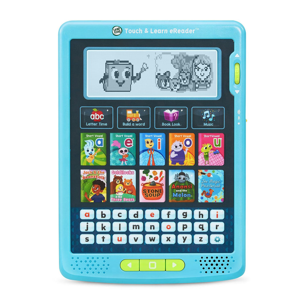 Close up of LeapFrog Touch and Learn eReader phonics keyboard buttons