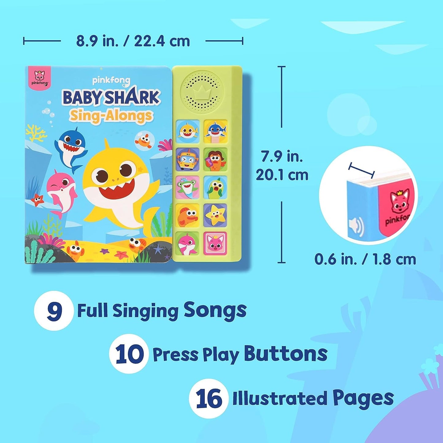 Pinkfong interactive sound book 10 button panel detail