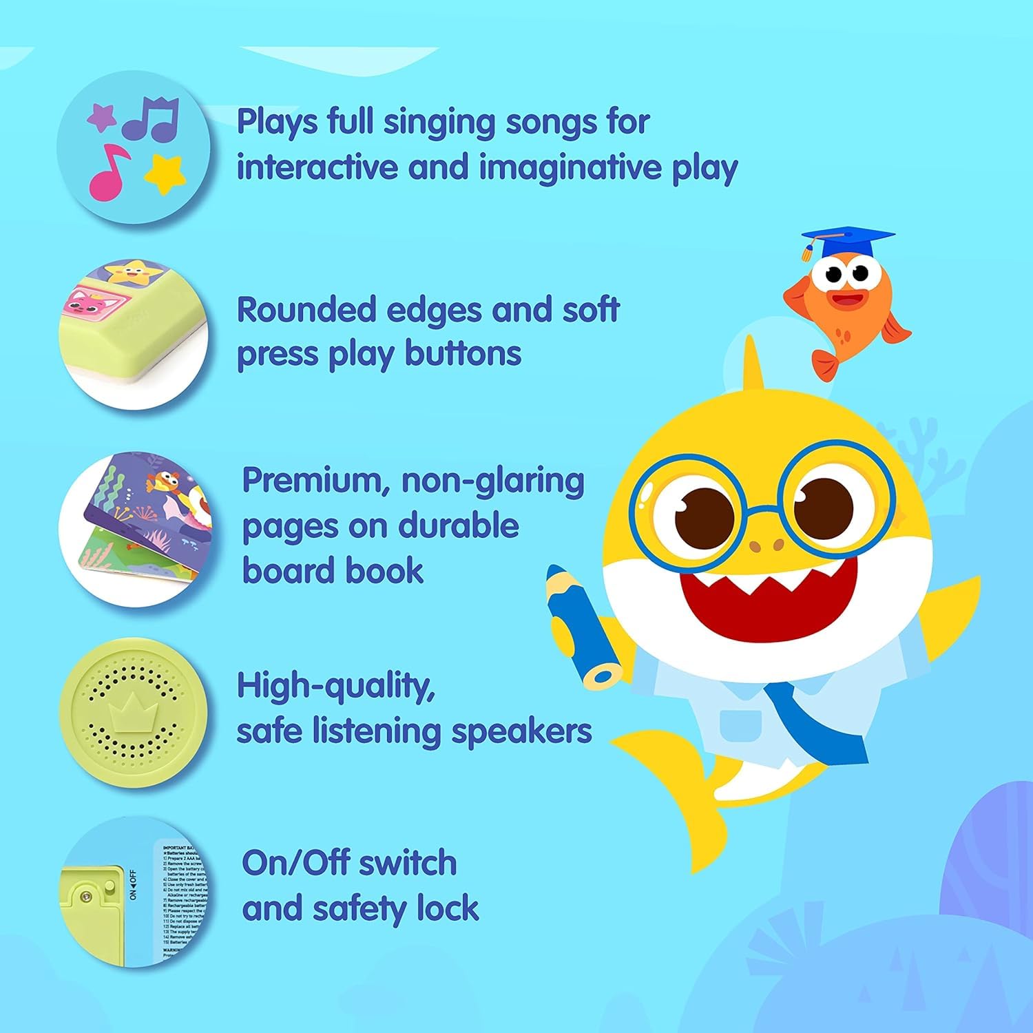 Child playing with Baby Shark musical board book