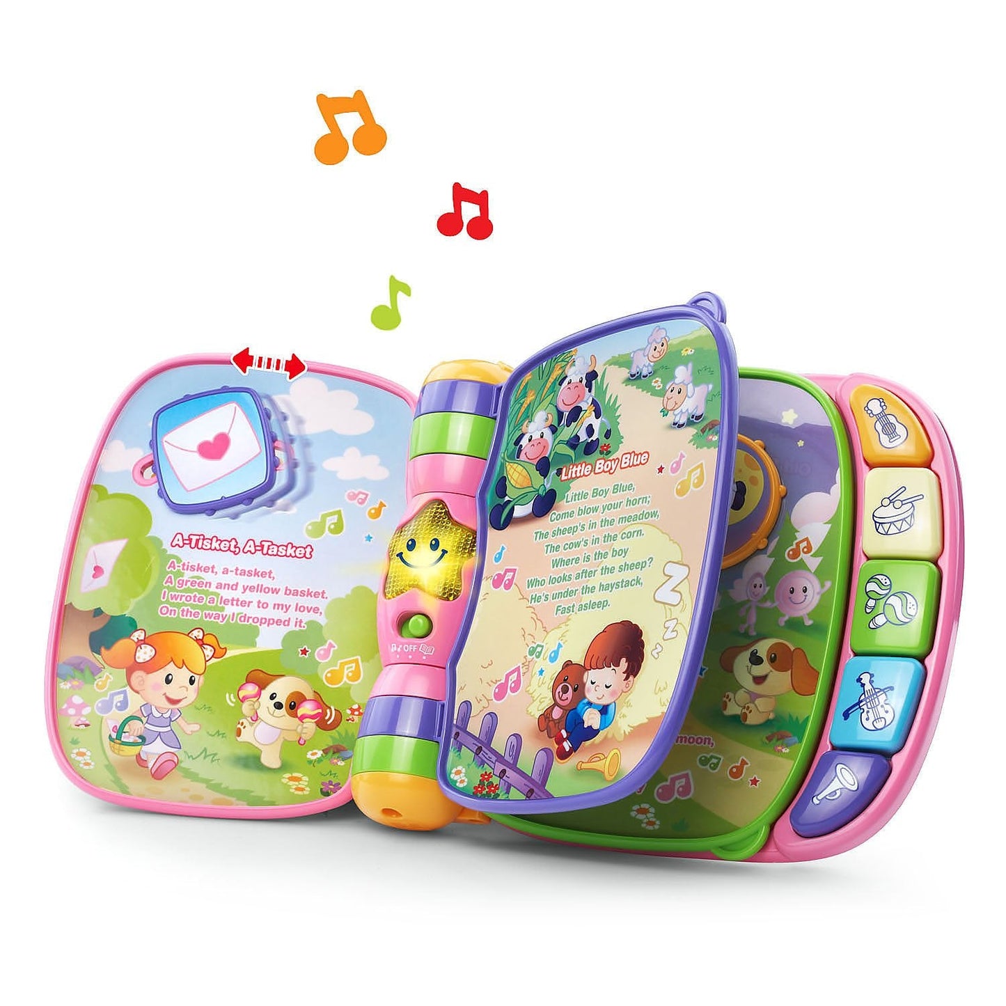 VTech Musical Rhymes Book Pink showing colorful piano buttons.