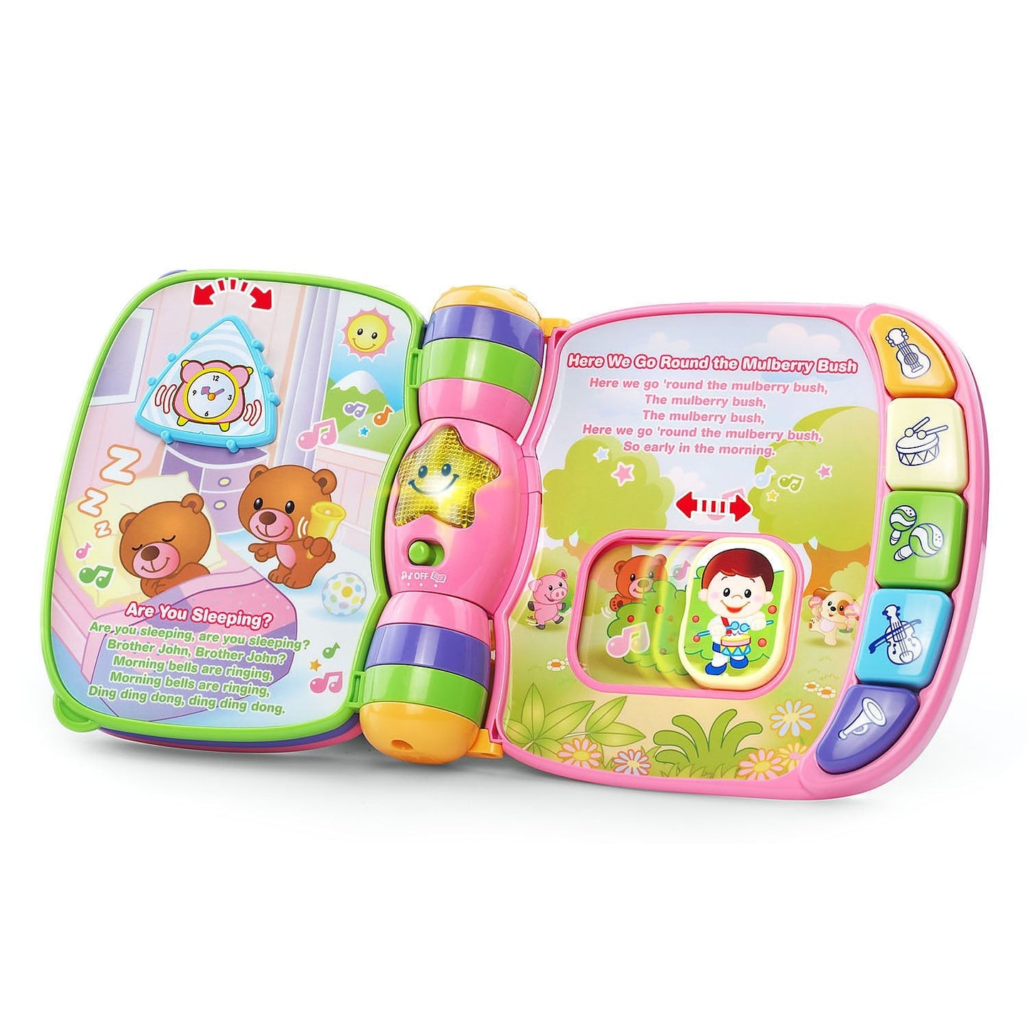 Detailed close up of VTech Musical Rhymes Book light up star.