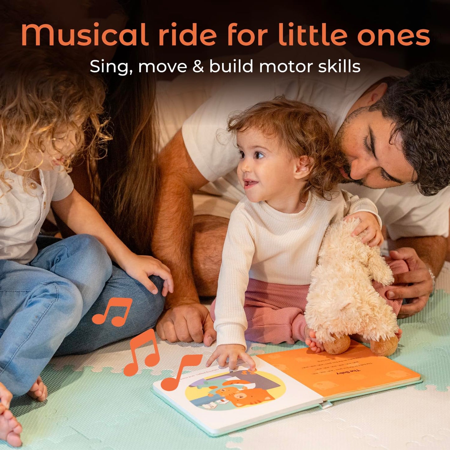 Close up of musical sound buttons on Cali's Books board book