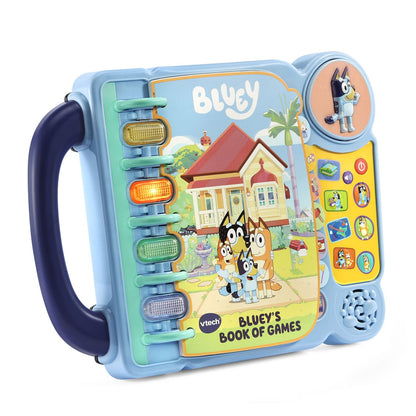 VTech Bluey Book of Games interactive page layout with buttons